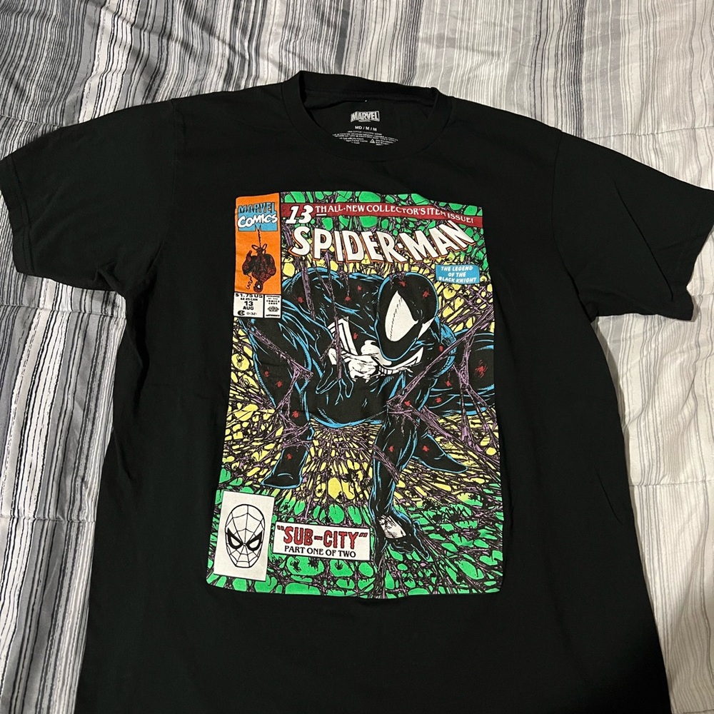 Marvel Black Spider-Man Comic Cover Tee